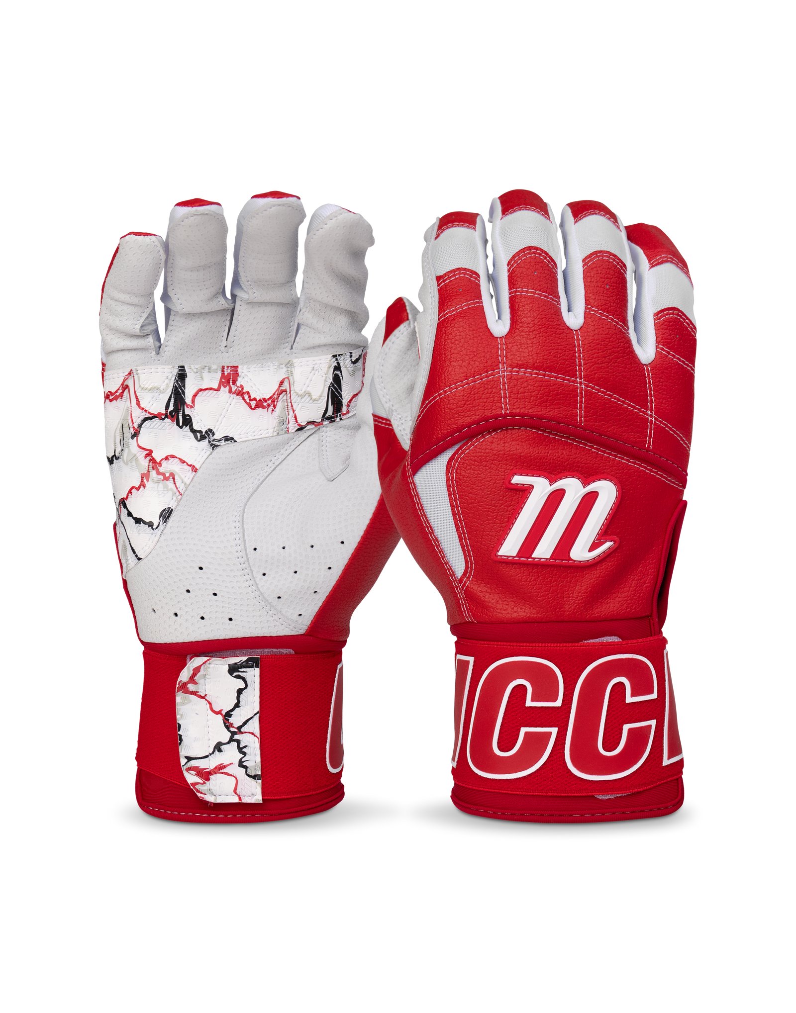 Marucci Blacksmith Tactical Adult Batting Gloves - Red White