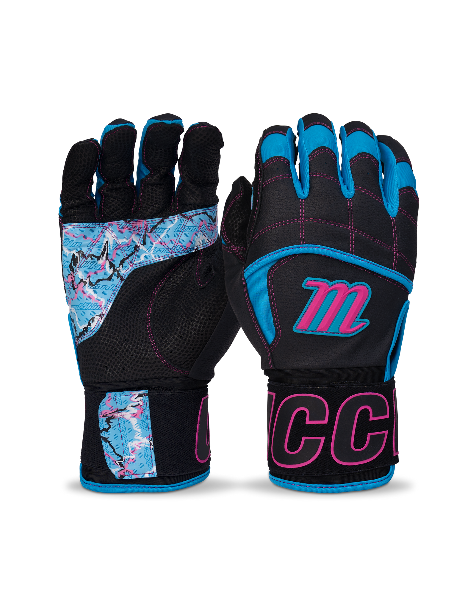 Marucci Blacksmith Tactical Youth Batting Gloves - Black Electric Blue