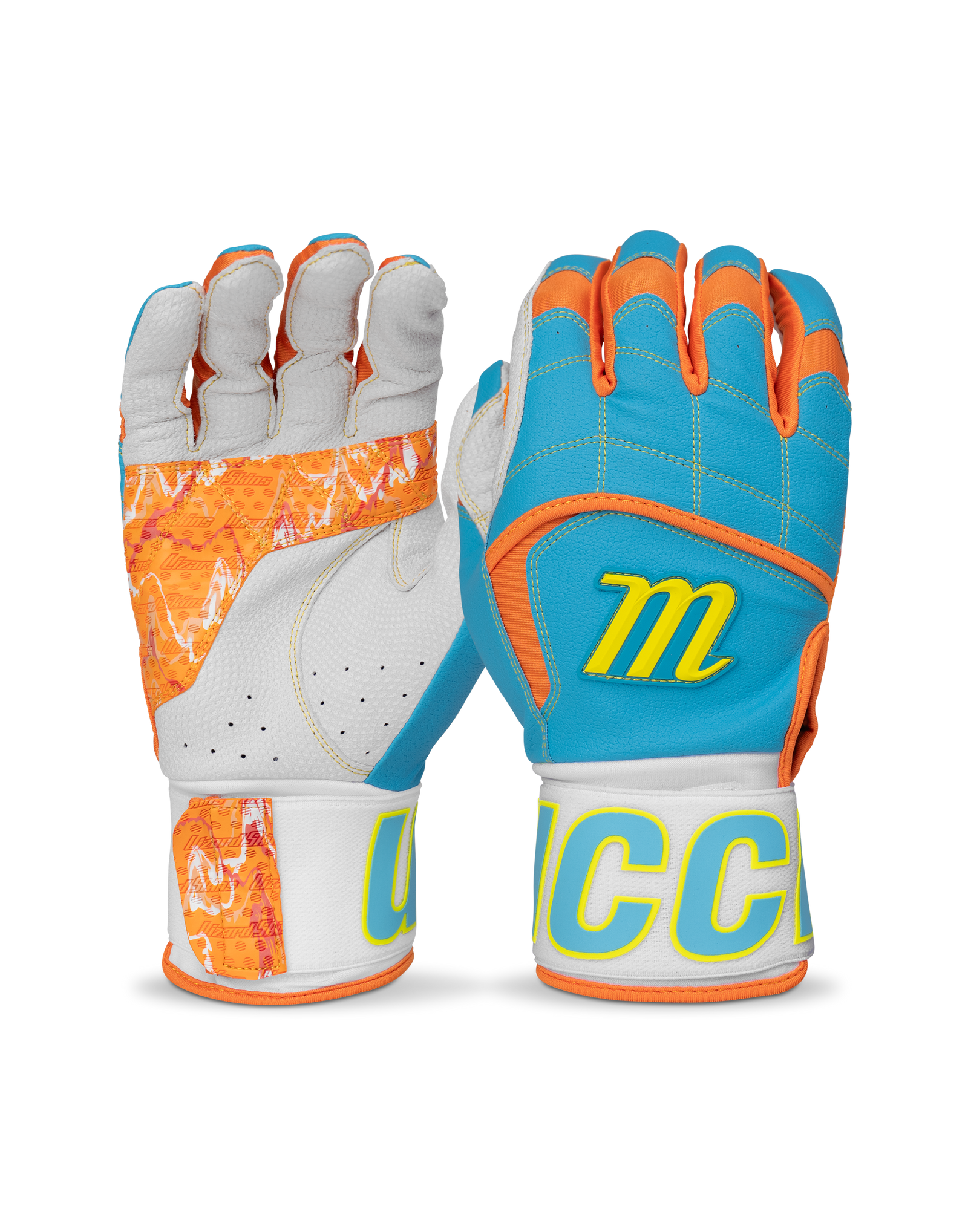 Marucci Blacksmith Tactical Youth Batting Gloves - Electic Blue Orange