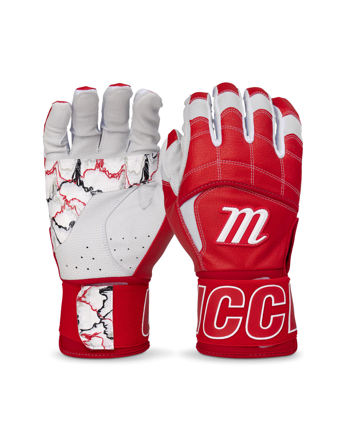 Marucci Blacksmith Tactical Youth Batting Gloves - Red White