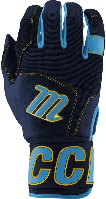 Marucci Blacksmith V2 Baseball Adult Batting Gloves - Columbia Blue Navy