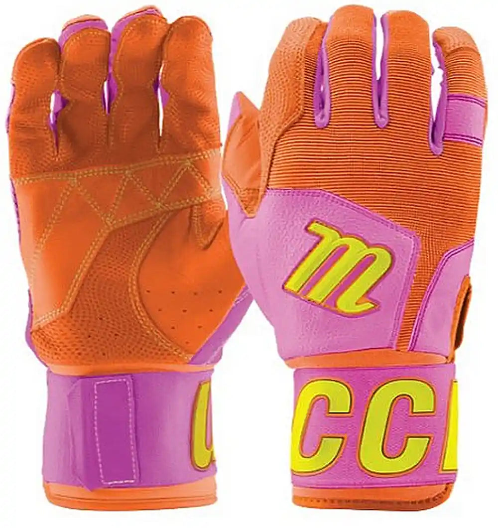 Marucci Blacksmith V2 Baseball Adult Batting Gloves - Pink Orange