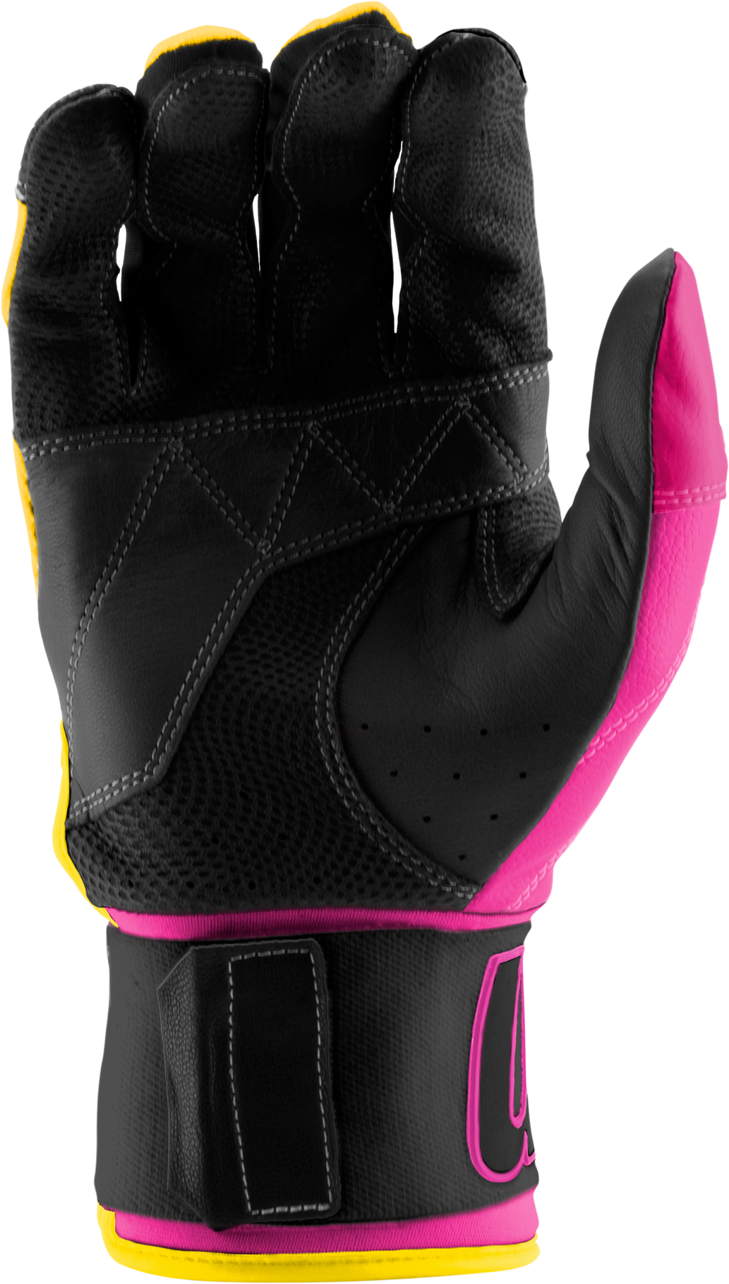 Marucci Blacksmith V2 Baseball Adult Batting Gloves - Pink Yellow