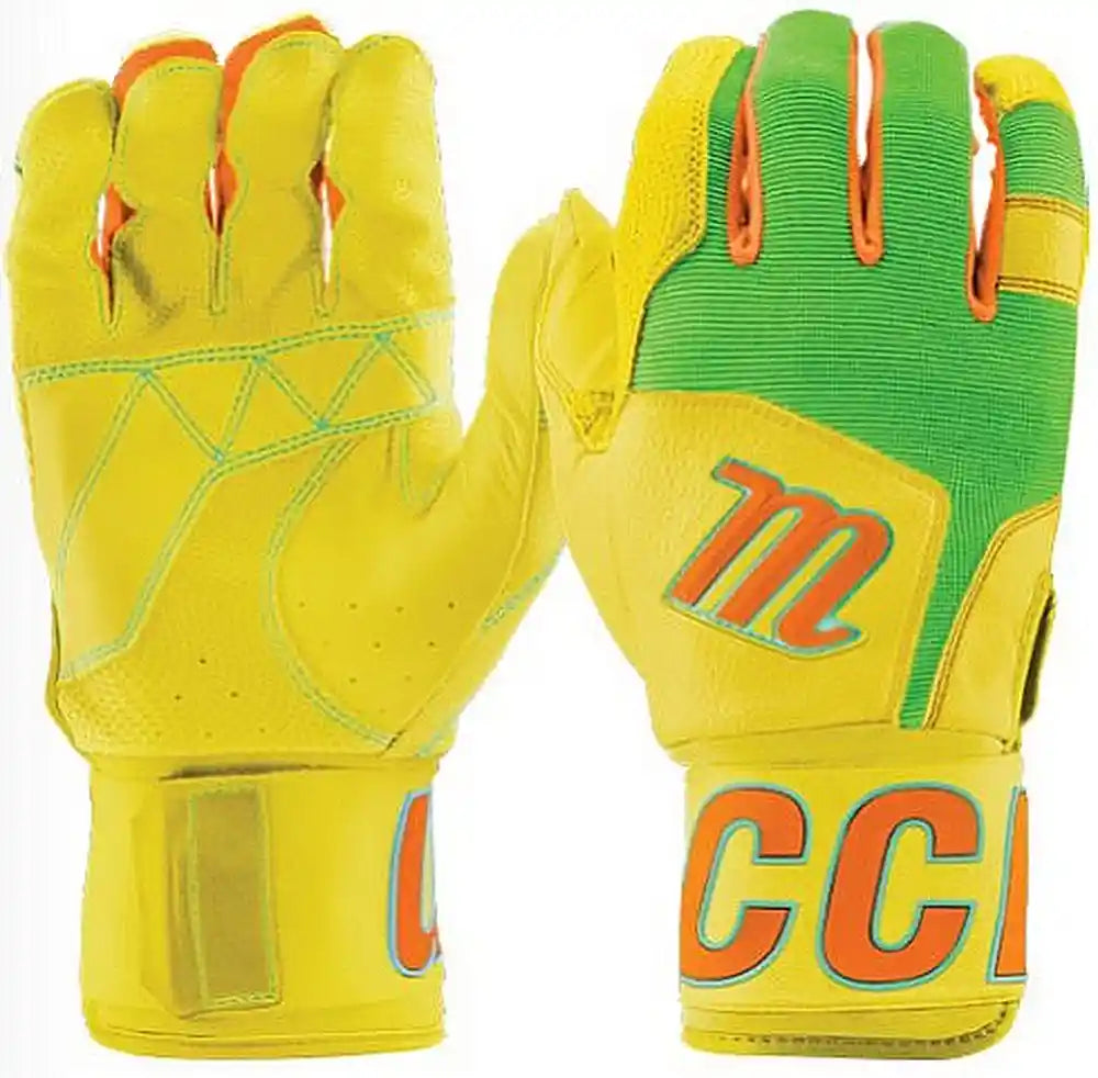 Marucci Blacksmith V2 Baseball Adult Batting Gloves - Yellow Orange