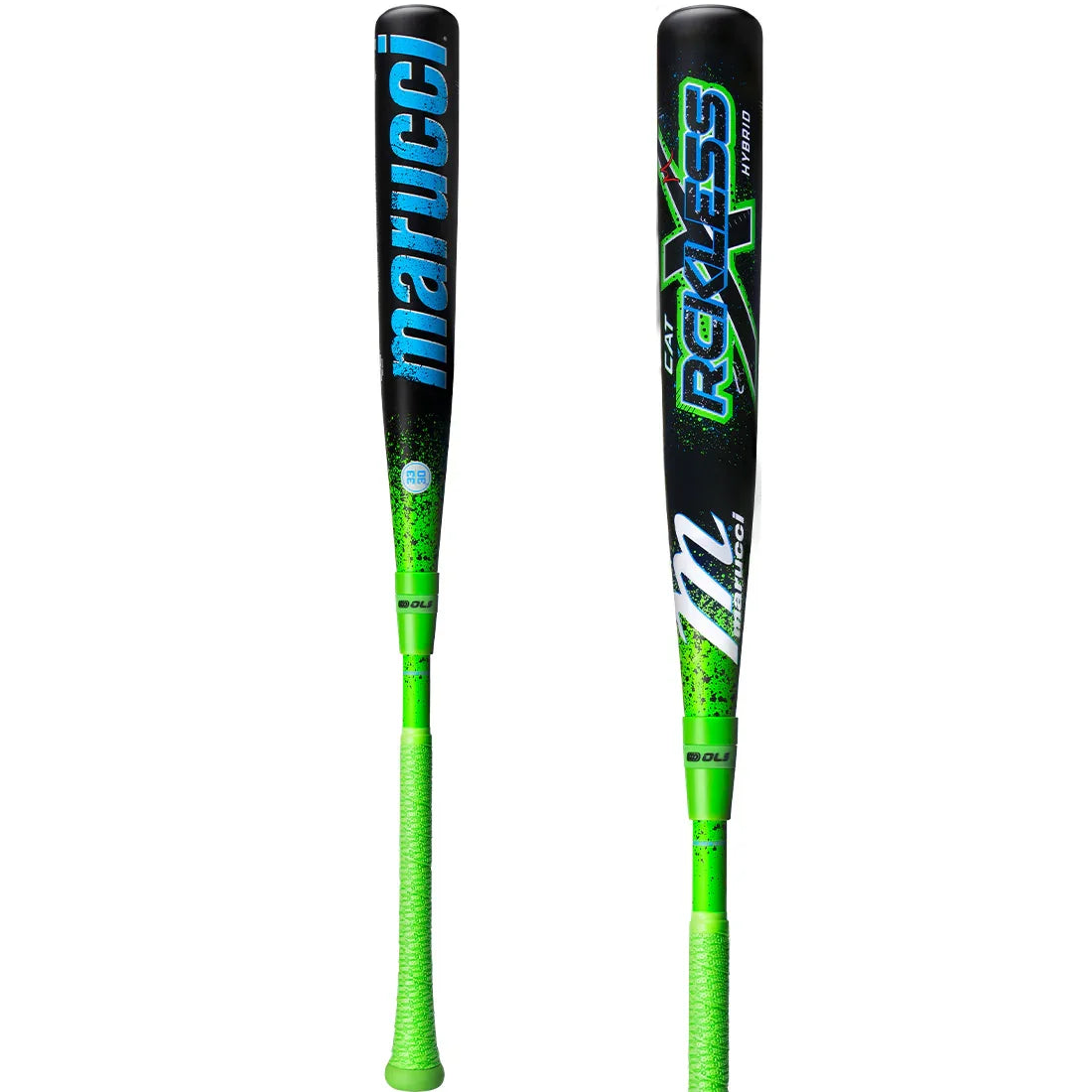 Marucci Cat x Rckless Hybrid (-3) Bbcor Bat Mcbcrh - Black Lime Green Blue