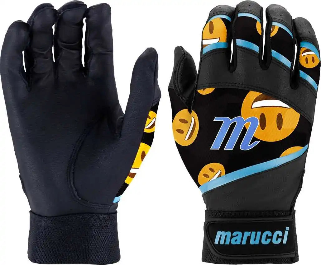 Marucci Foxtrot Tee Ball Batting Gloves - Black Columbia Blue