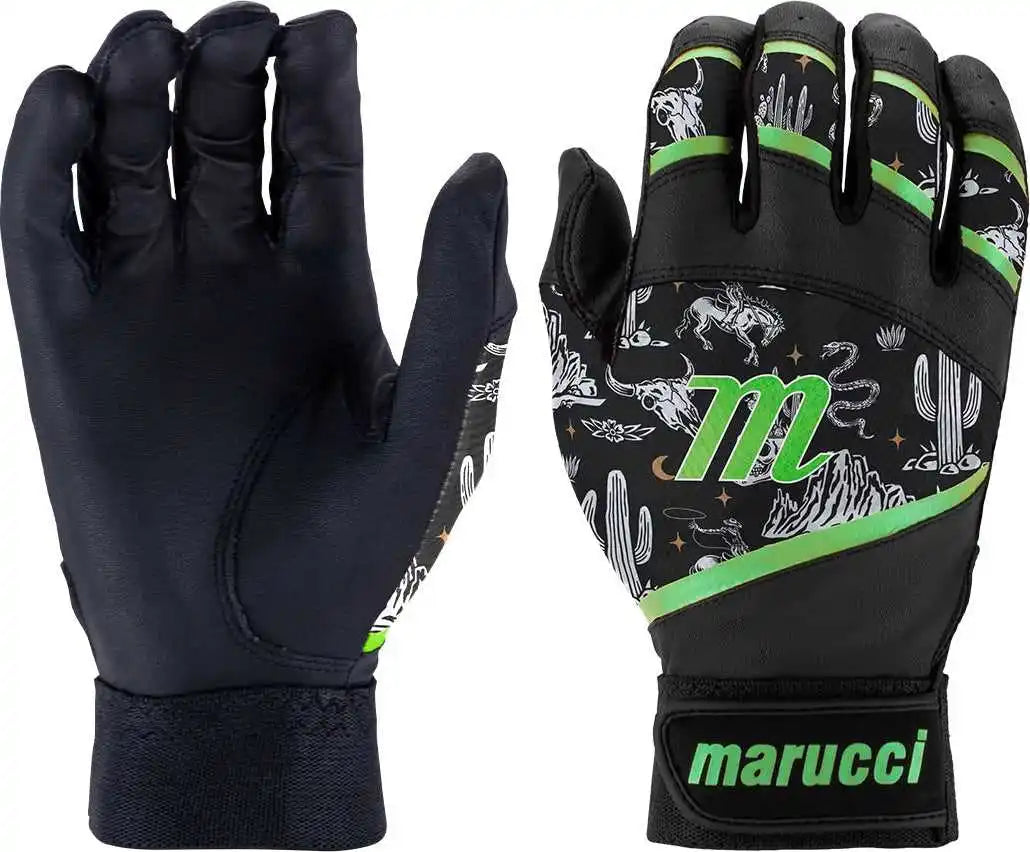 Marucci Foxtrot Tee Ball Batting Gloves - Black Neon Green