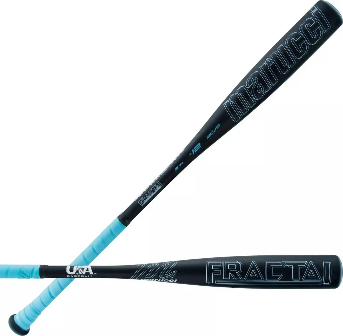Marucci Fractal (-12) Usa Approved 2 1/4 Barrel Bat - Columbia Blue Black