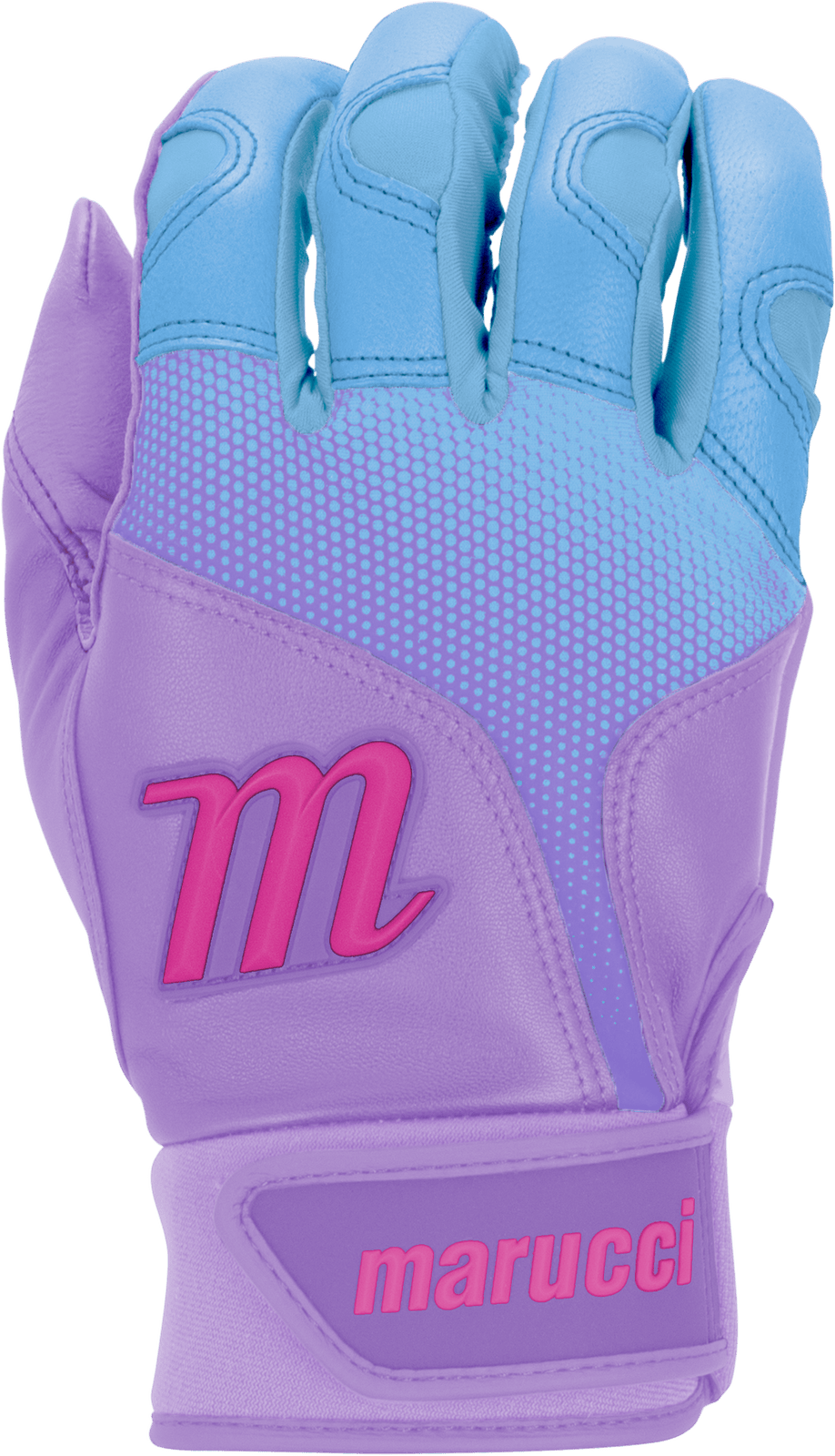 Marucci Pwr Fade Adult Batting Gloves - Light Purple Columbia Blue