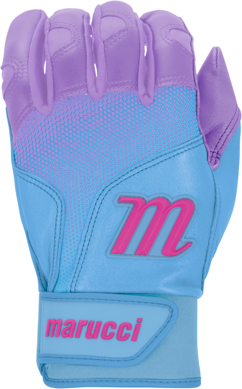 Marucci Pwr Fade Adult Batting Gloves - Light Purple Columbia Blue