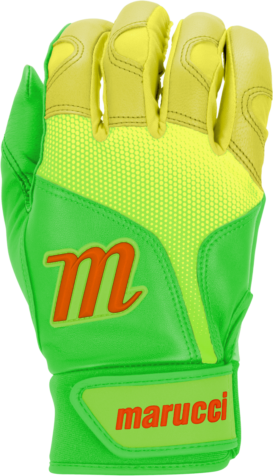 Marucci Pwr Fade Adult Batting Gloves - Lime Geen Yellow