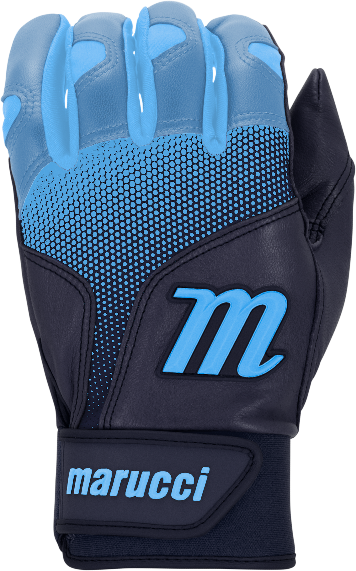 Marucci Pwr Fade Adult Batting Gloves - Navy Columbia Blue