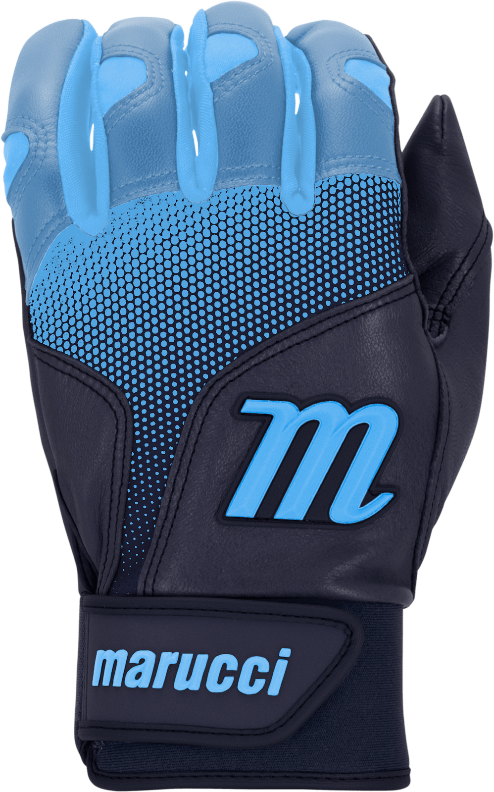 Marucci Pwr Fade Adult Batting Gloves - Navy Columbia Blue