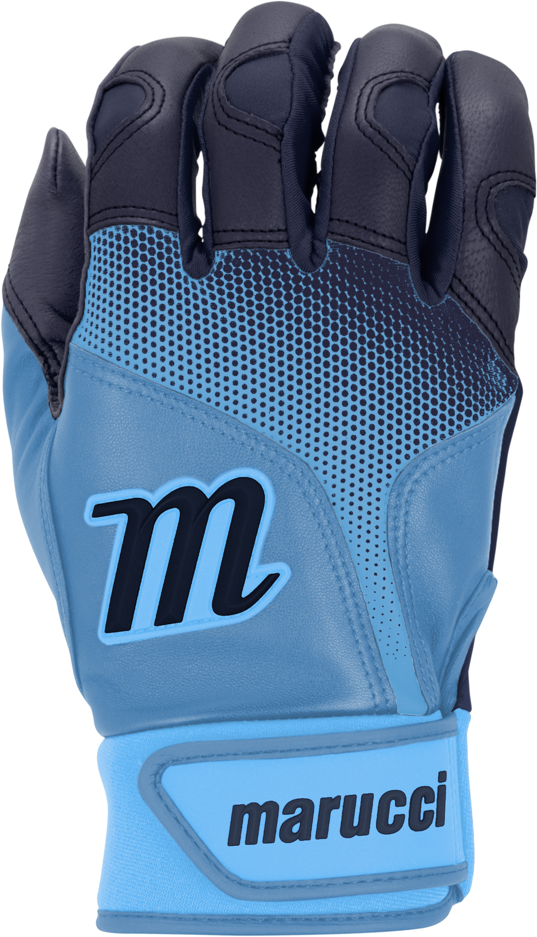 Marucci Pwr Fade Adult Batting Gloves - Navy Columbia Blue