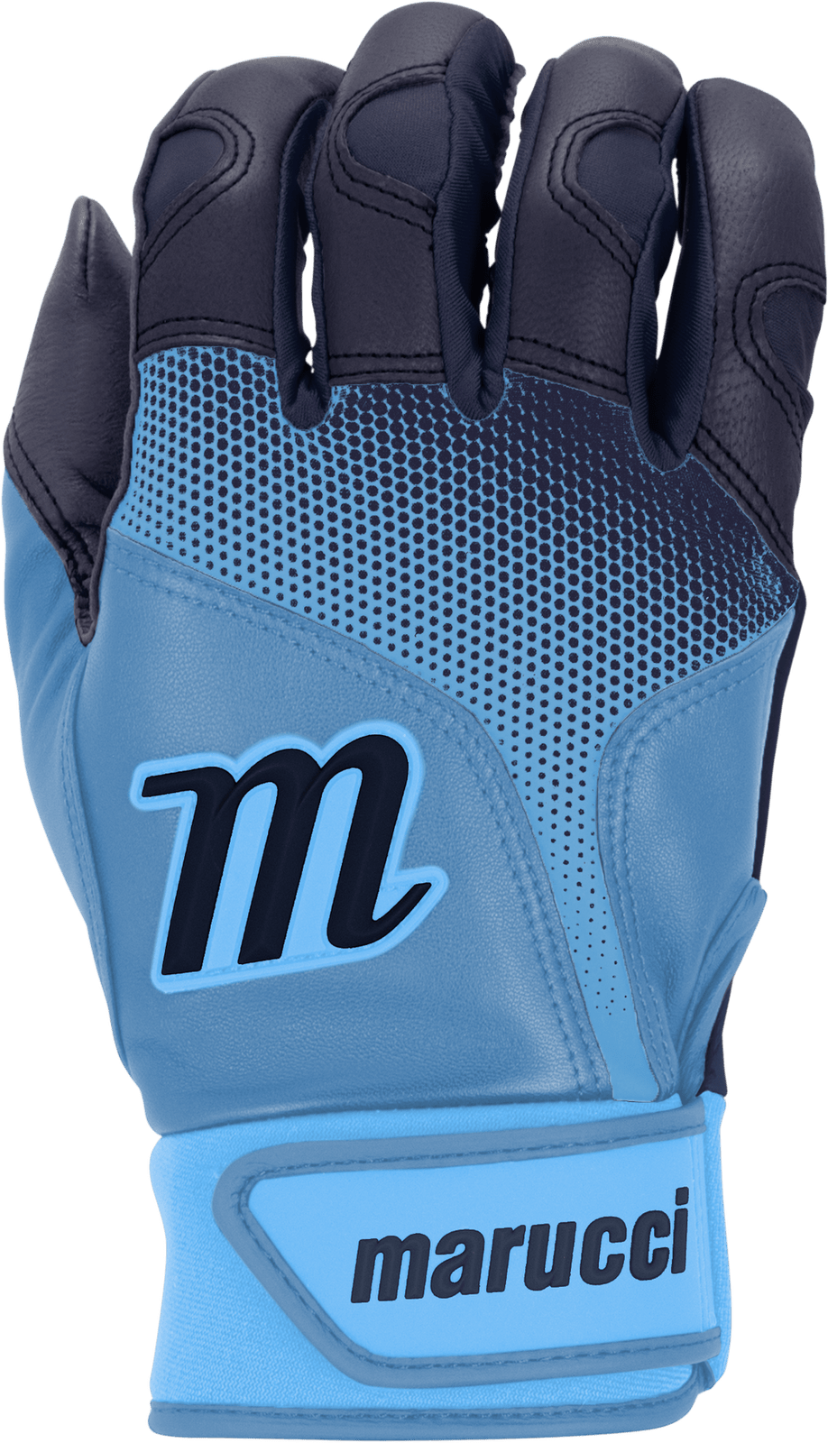 Marucci Pwr Fade Adult Batting Gloves - Navy Columbia Blue