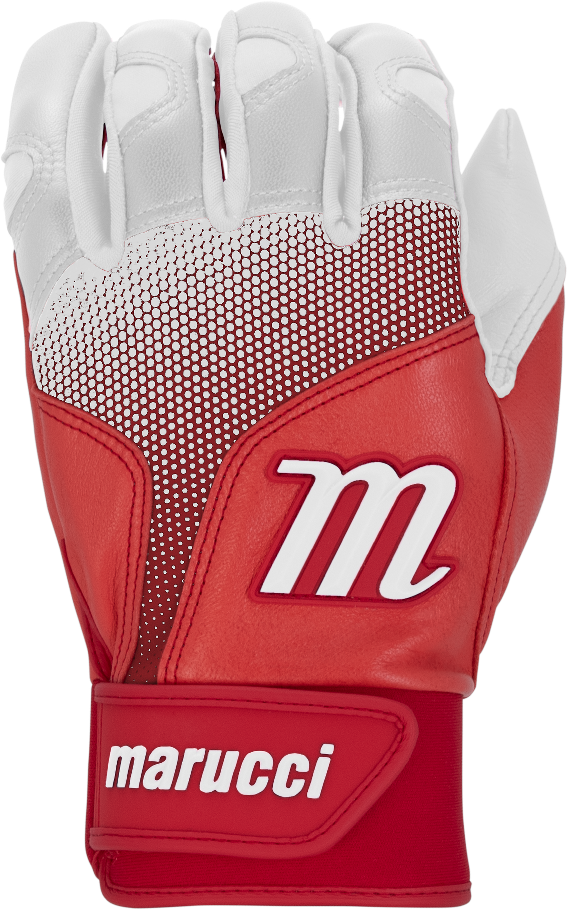 Marucci Pwr Fade Adult Batting Gloves - White Red