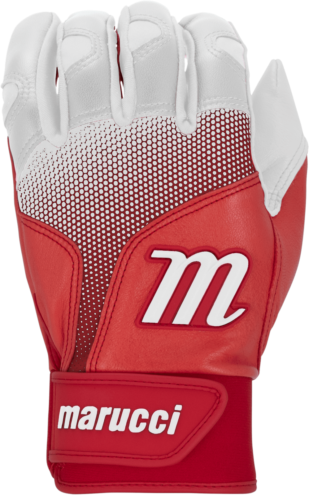 Marucci Pwr Fade Adult Batting Gloves - White Red