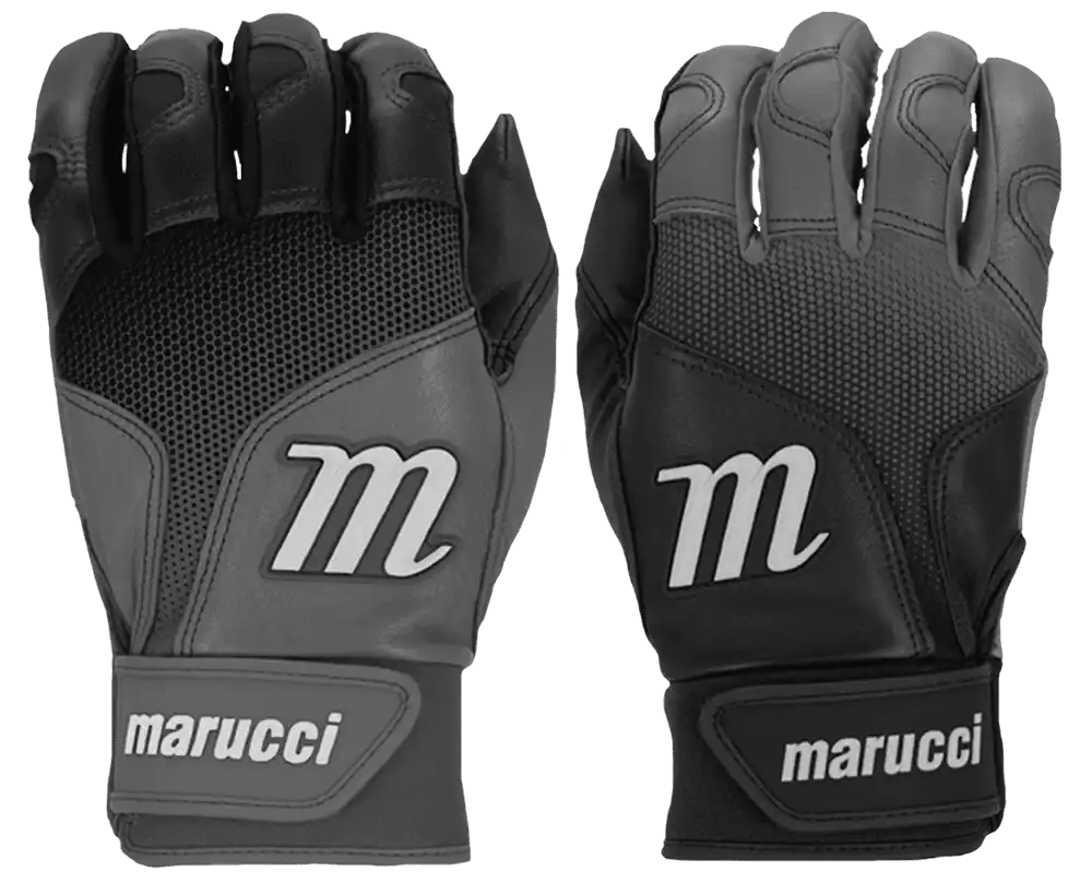 Marucci Pwr Fade Batting Gloves Youth Pair - Black Gray