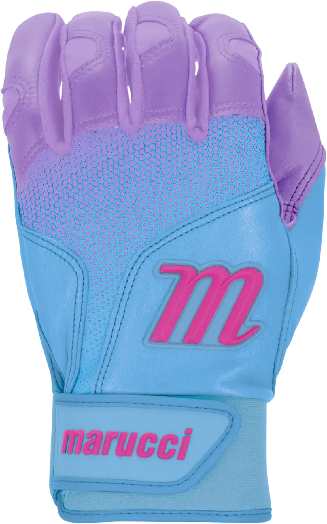 Marucci Pwr Fade Batting Gloves Youth Pair - Light Purple Columbia Blue
