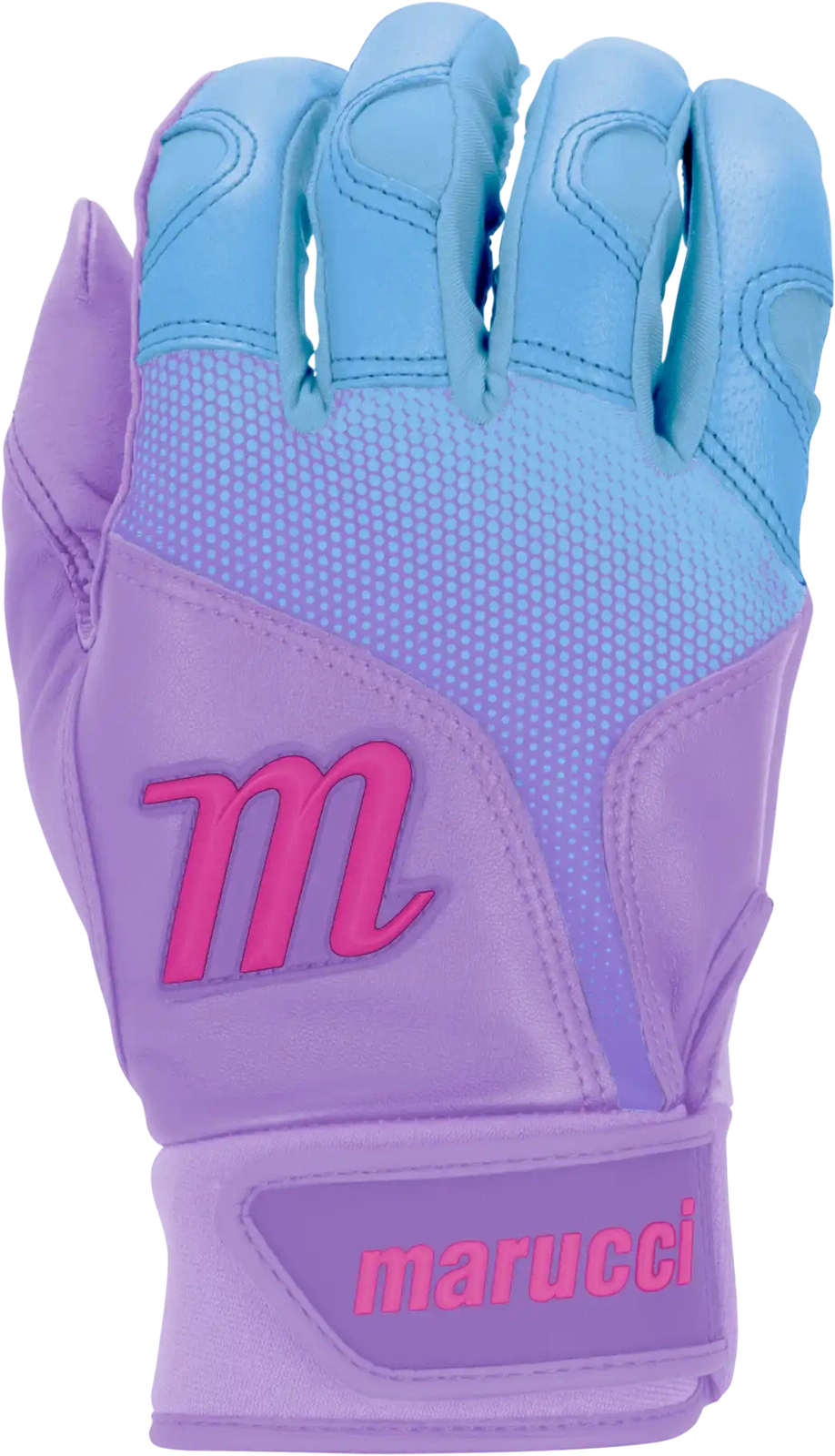 Marucci Pwr Fade Batting Gloves Youth Pair - Light Purple Columbia Blue