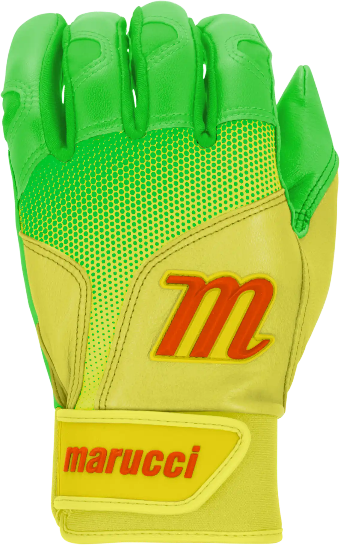Marucci Pwr Fade Batting Gloves Youth Pair - Lime Green Yellow
