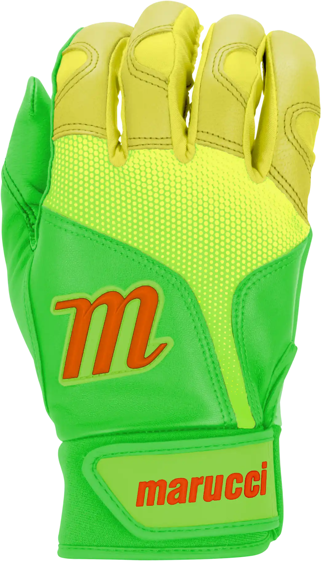 Marucci Pwr Fade Batting Gloves Youth Pair - Lime Green Yellow