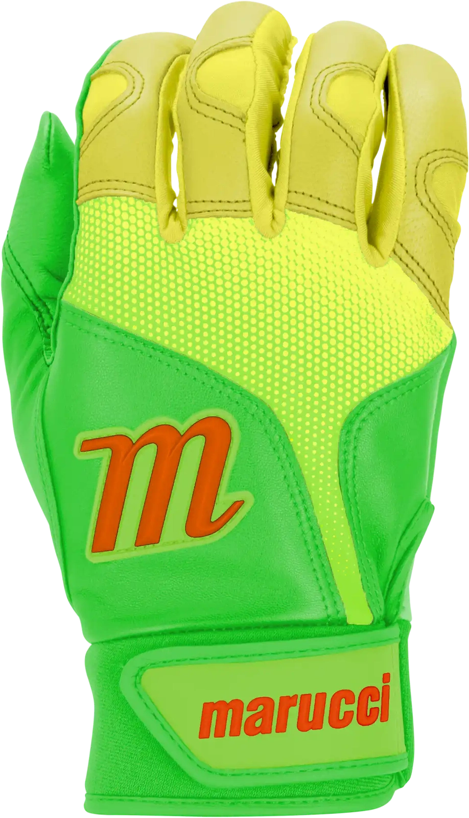 Marucci Pwr Fade Batting Gloves Youth Pair - Lime Green Yellow