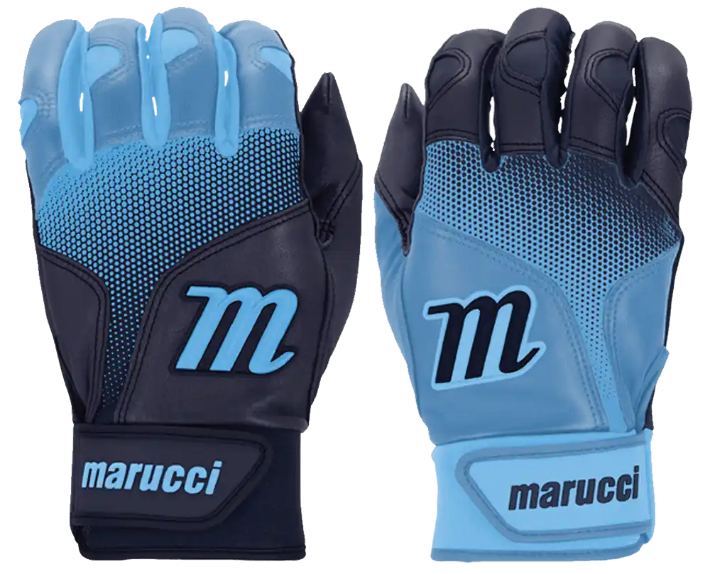 Marucci Pwr Fade Batting Gloves Youth Pair - Navy Columbia Blue