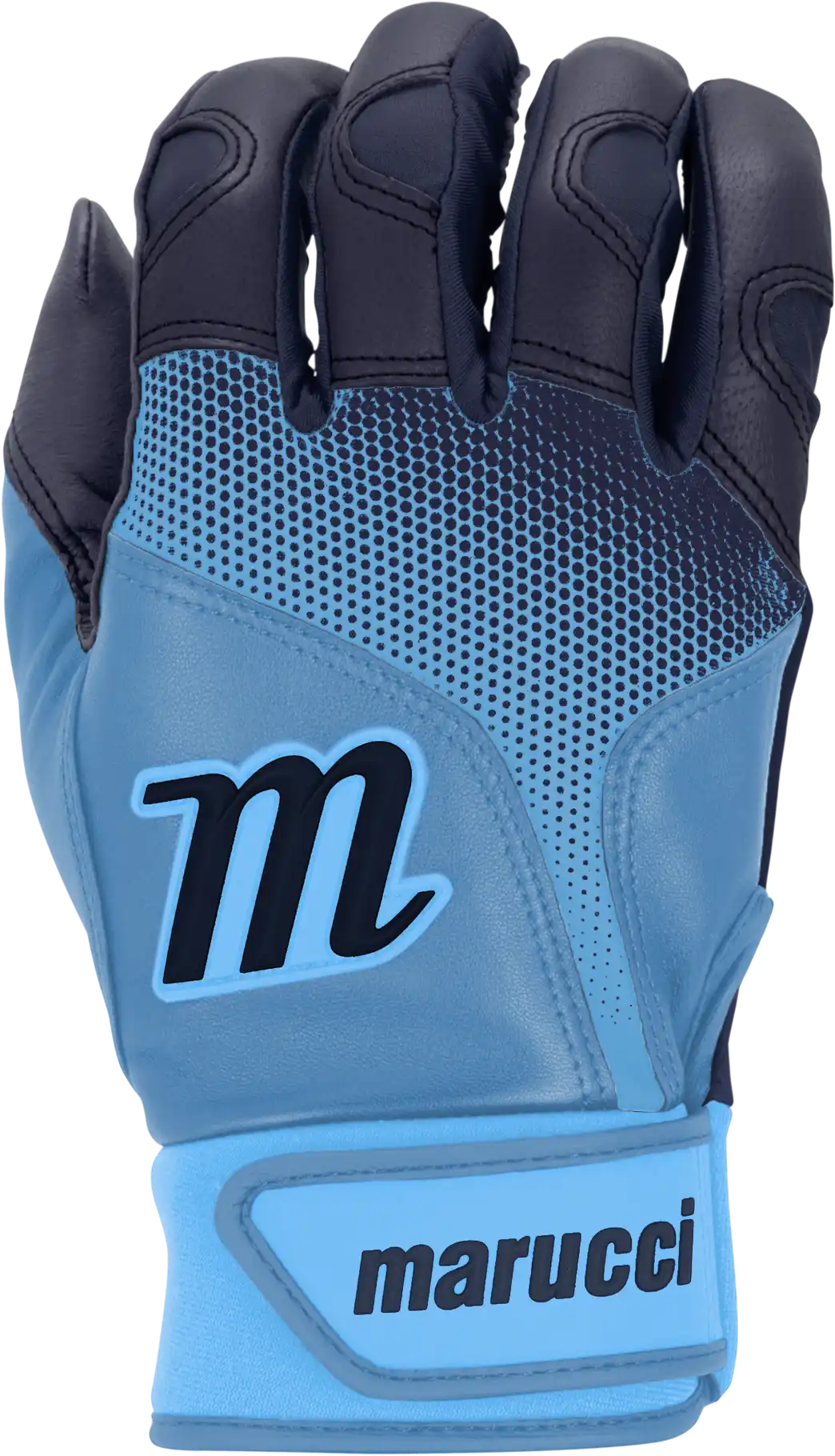 Marucci Pwr Fade Batting Gloves Youth Pair - Navy Columbia Blue
