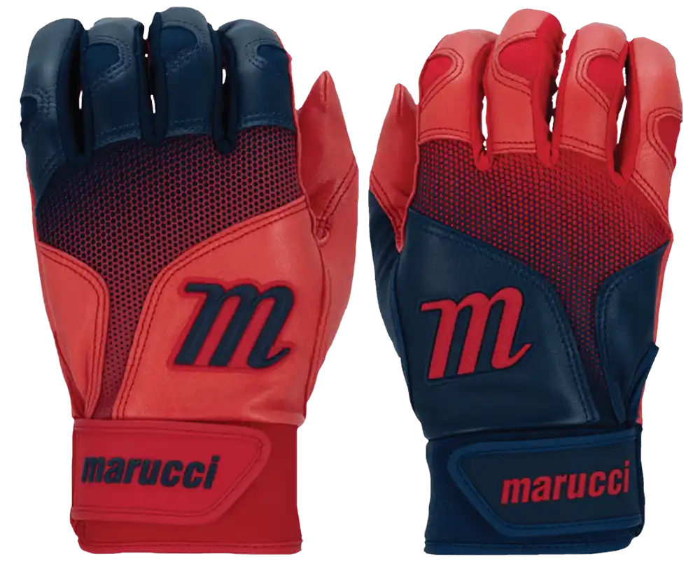 Marucci Pwr Fade Batting Gloves Youth Pair - Navy Red