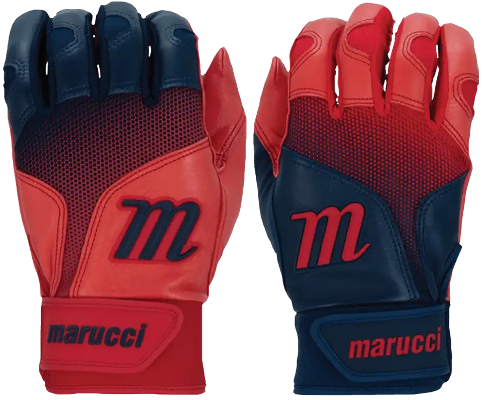 Marucci Pwr Fade Batting Gloves Youth Pair - Navy Red