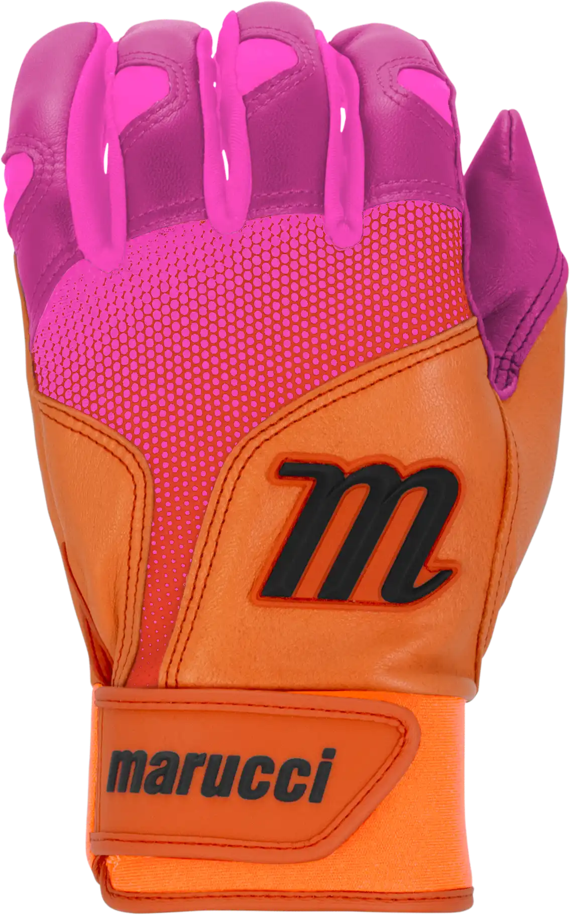 Marucci Pwr Fade Batting Gloves Youth Pair - Pink Orange