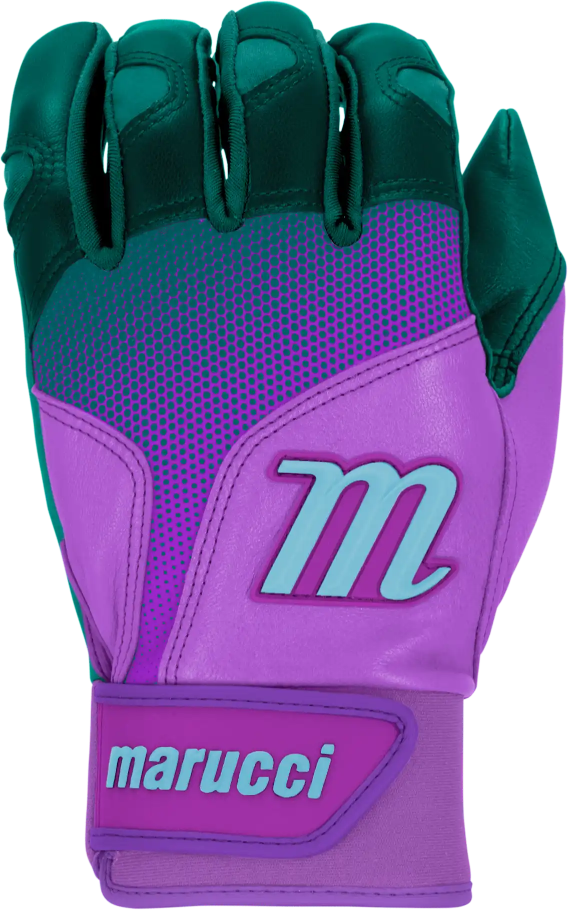 Marucci Pwr Fade Batting Gloves Youth Pair - Teal Purple