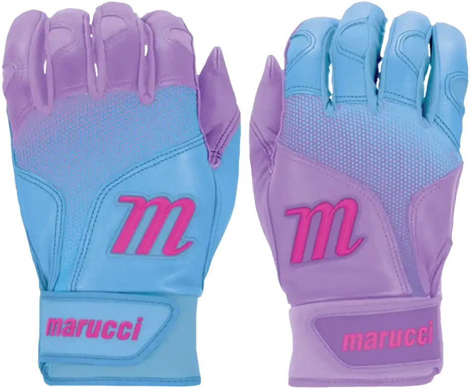 Marucci Pwr Fade Youth Batting Gloves - Light Purple Columbia Blue