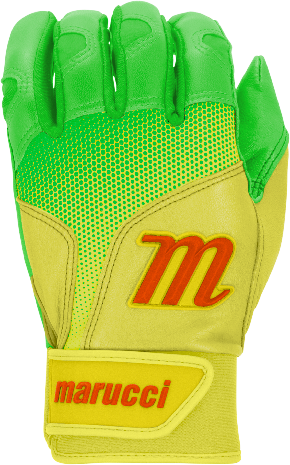 Marucci Pwr Fade Youth Batting Gloves - Lime Geen Yellow