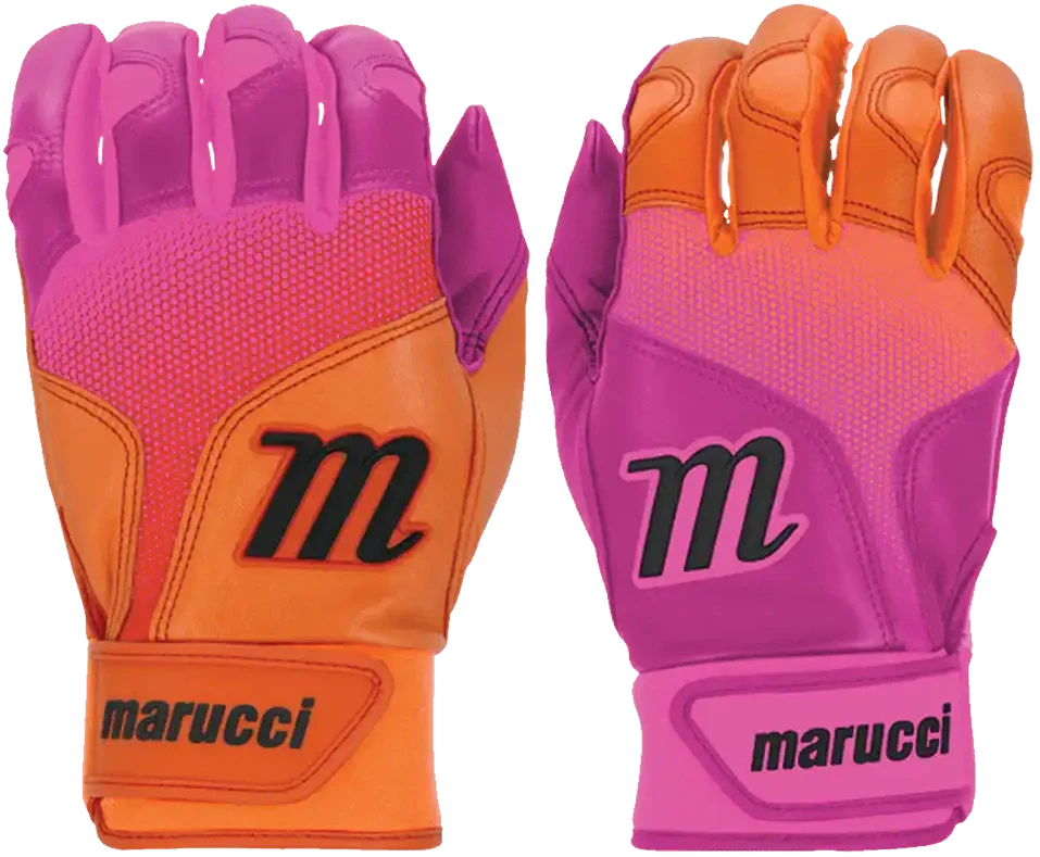 Marucci Pwr Fade Youth Batting Gloves - Pink Orange