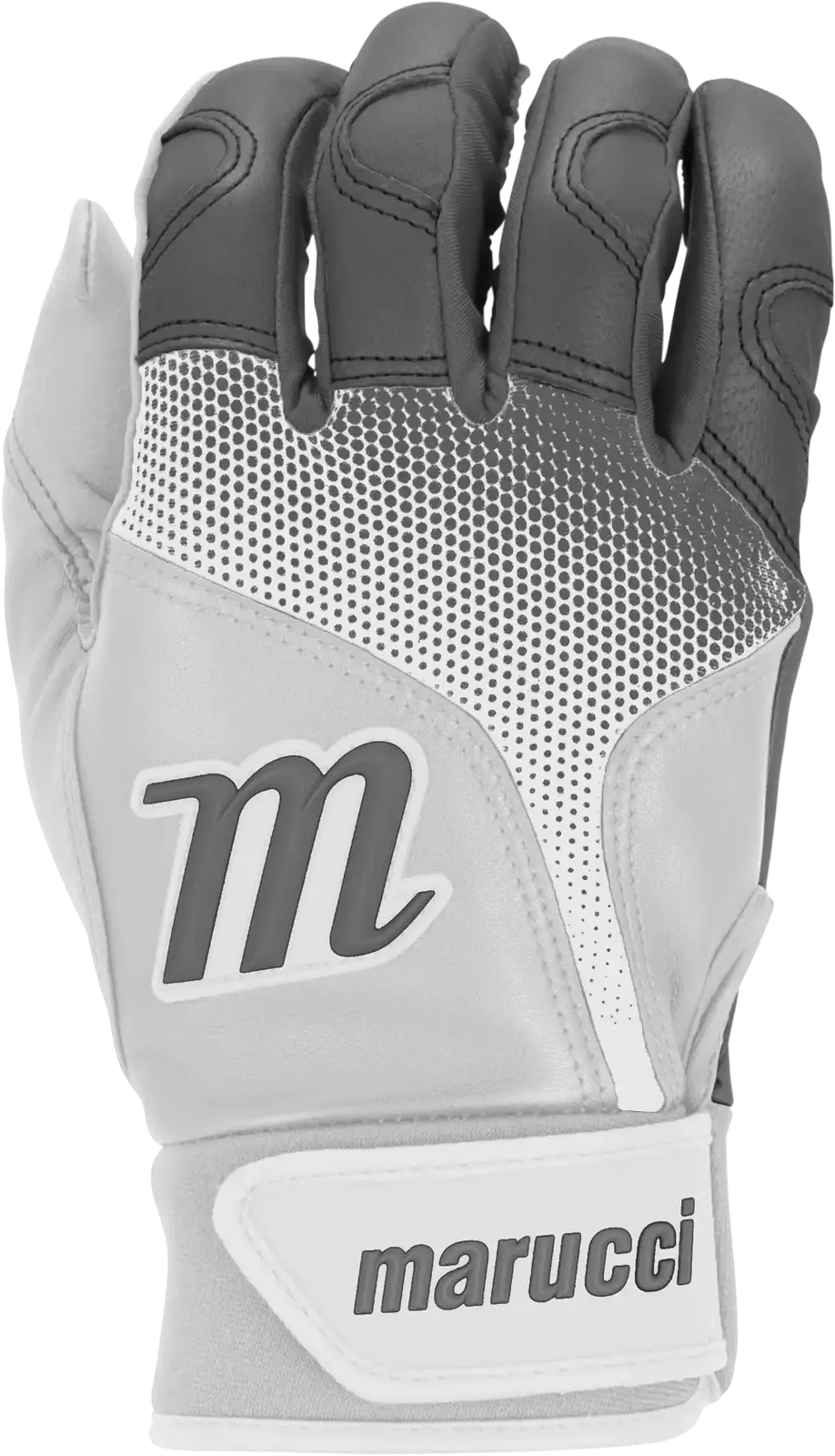 Marucci Pwr Fade Youth Batting Gloves - White Gray