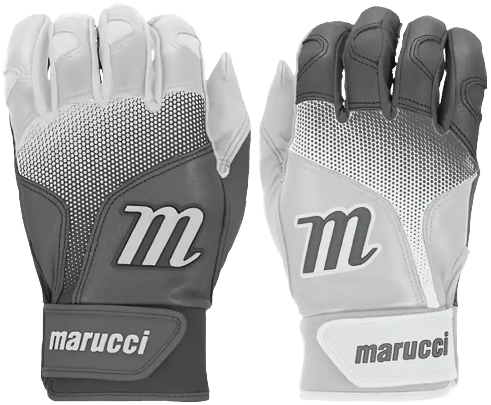 Marucci Pwr Fade Youth Batting Gloves - White Gray