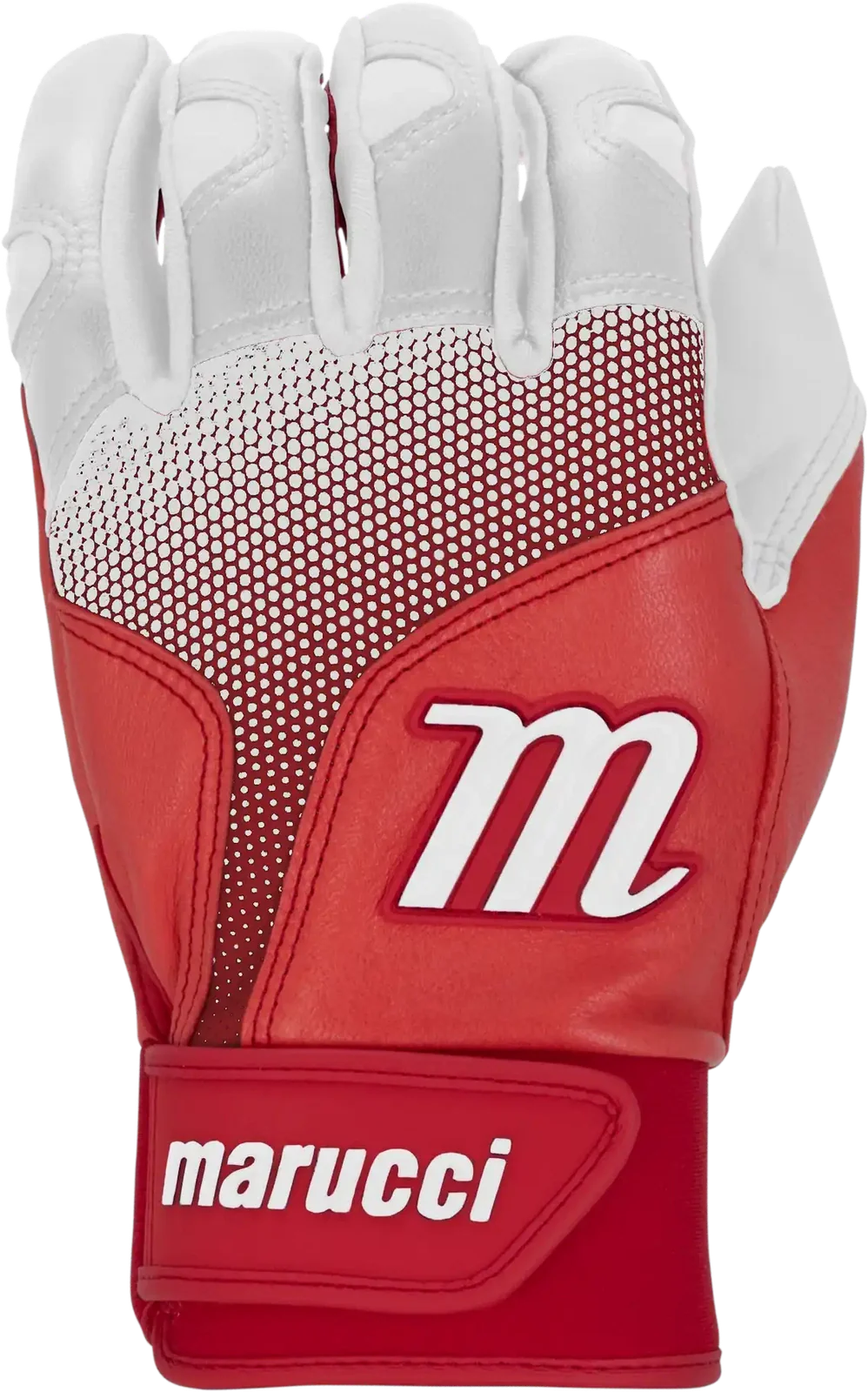 Marucci Pwr Fade Youth Batting Gloves - White Red