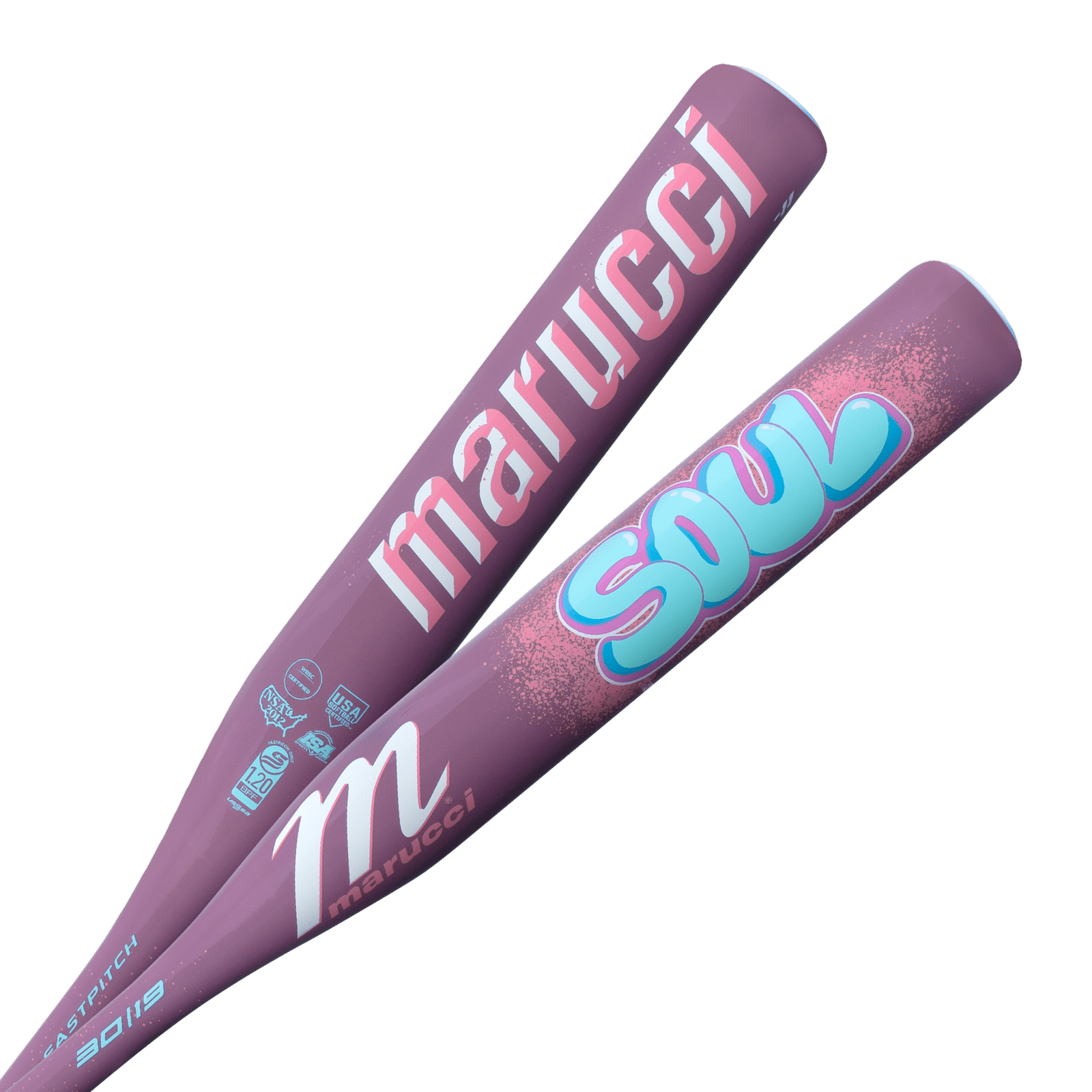 Marucci Soul Fastpitch Alloy (-11) Bat - Columbia Blue Purple