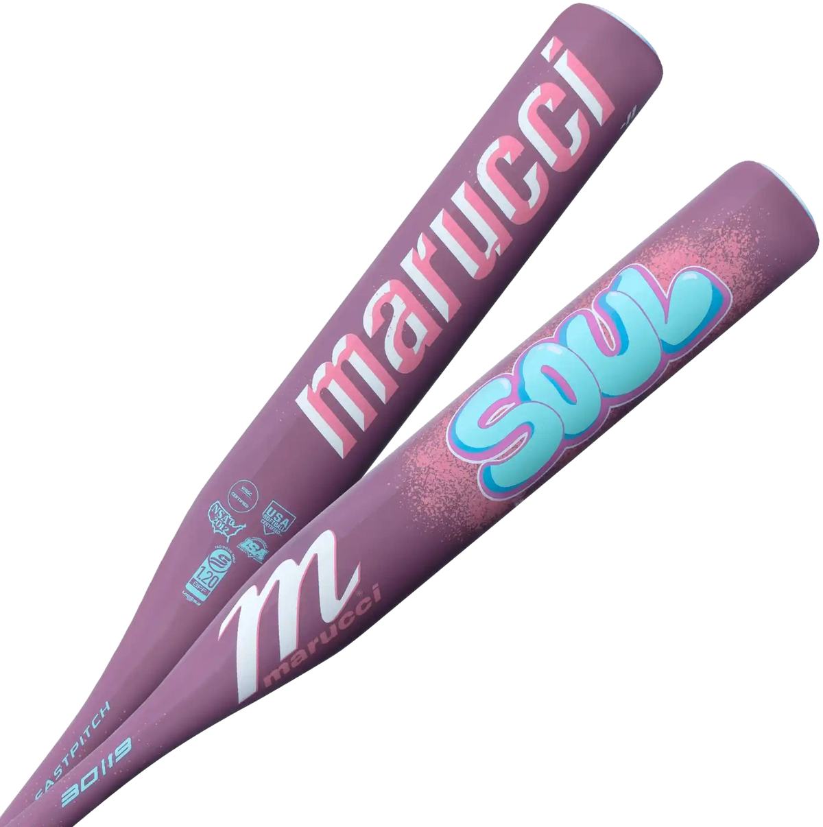 Marucci Soul Fastpitch Alloy (-11) Bat - Columbia Blue Purple