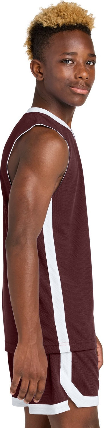 Mar/White Sport-Tek Youth Rival Basketball Rev Jersey YST900