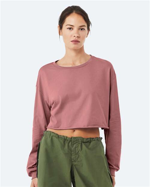 Mauve FWD Fashion Women&#39;s Crop Long Sleeve Tee - 6501