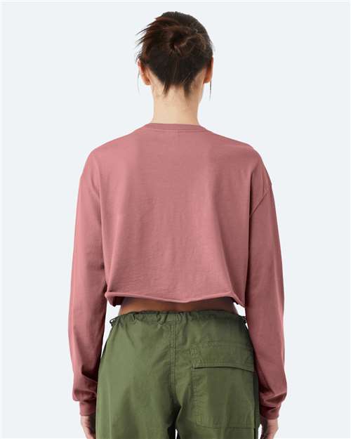 Mauve FWD Fashion Women&#39;s Crop Long Sleeve Tee - 6501