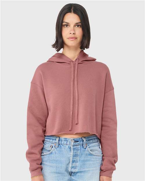 Mauve Women&#39;s Crop Fleece Hoodie - 7502
