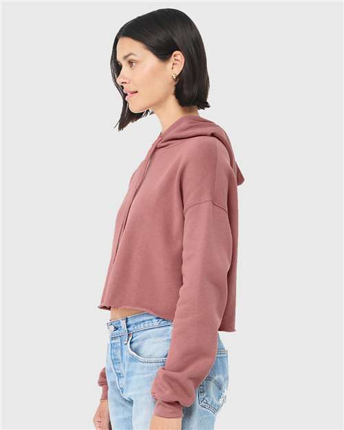 Mauve Women&#39;s Crop Fleece Hoodie - 7502