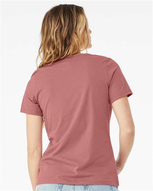 Mauve Women’s Relaxed Jersey V-Neck Tee - 6405
