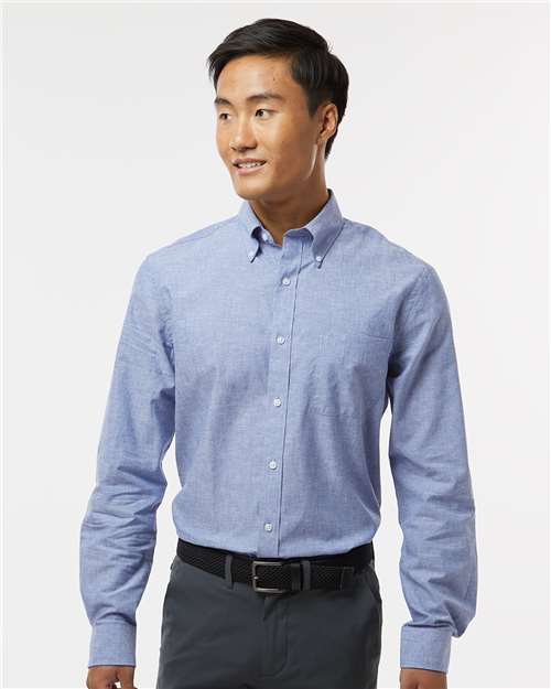 Mazarine Blue Cotton/Linen Shirt - 13TH107