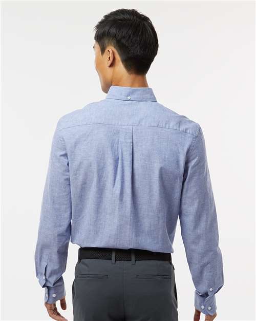 Mazarine Blue Cotton/Linen Shirt - 13TH107