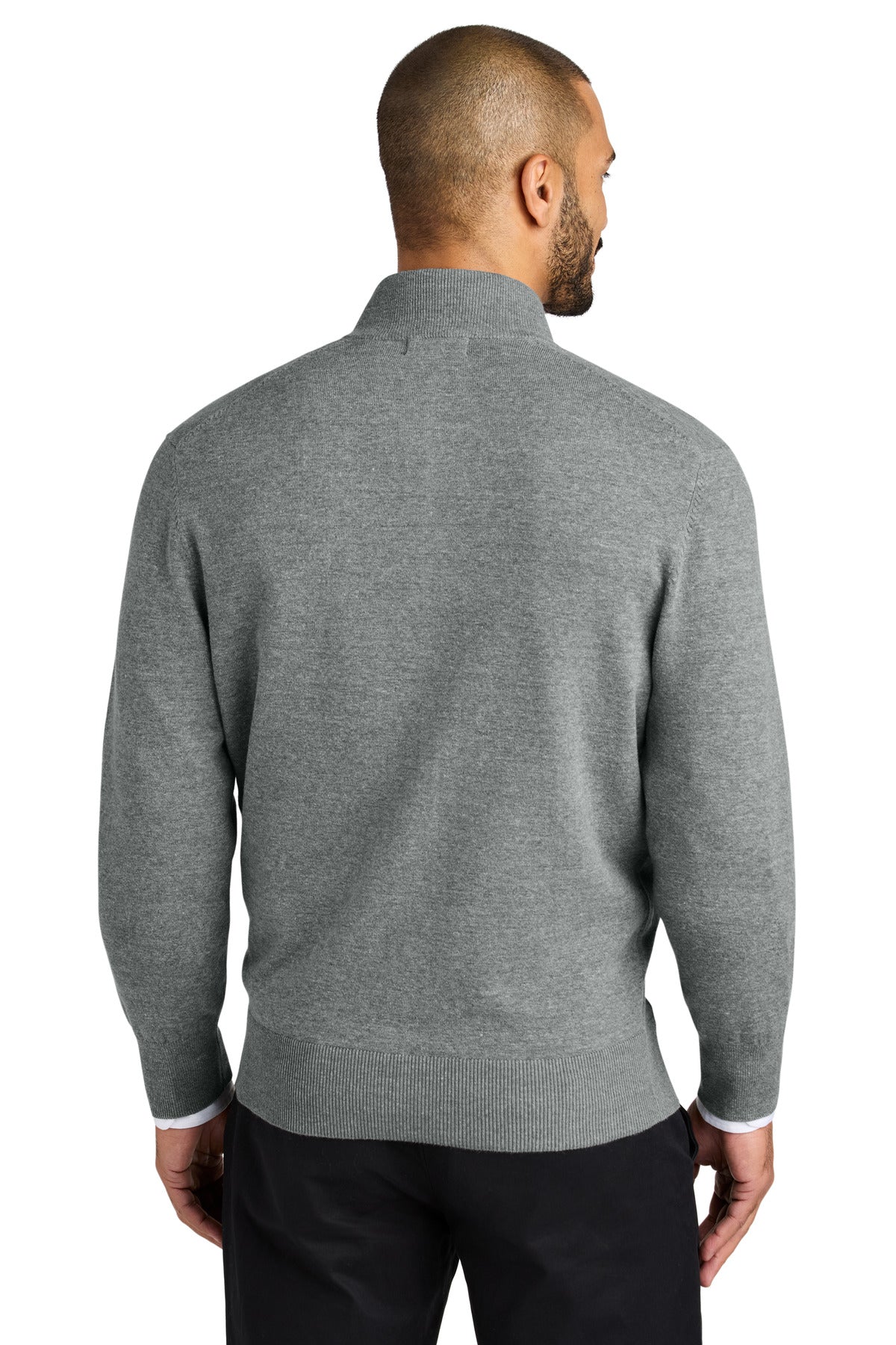 MdHtGrey Port Authority Easy Care Full-Zip Sweater SW2901